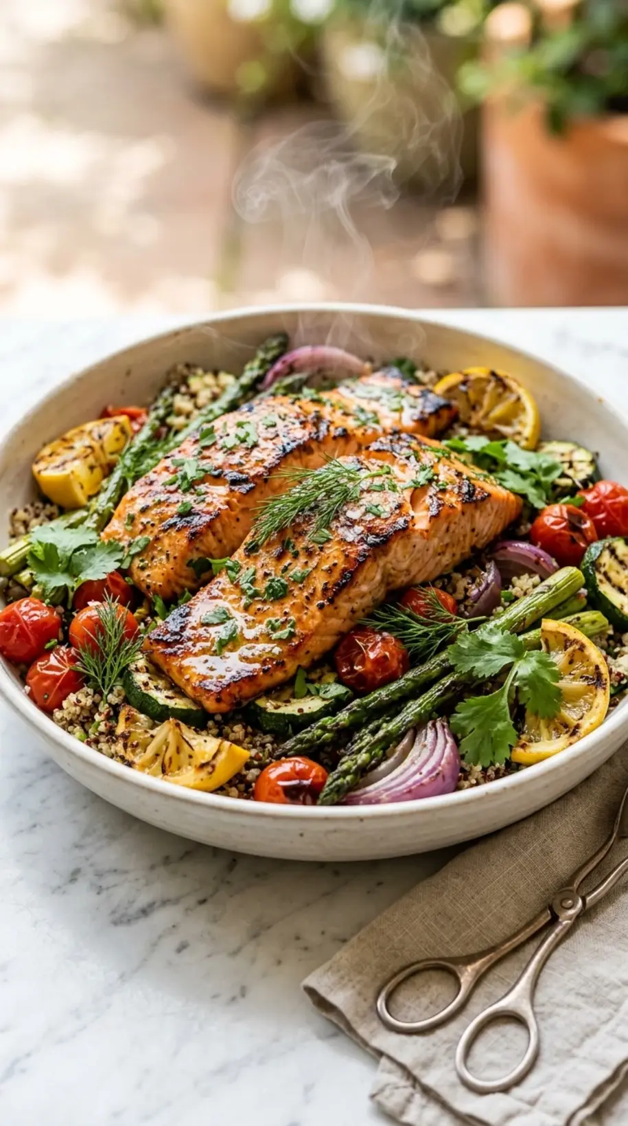 grilled salmon party platter