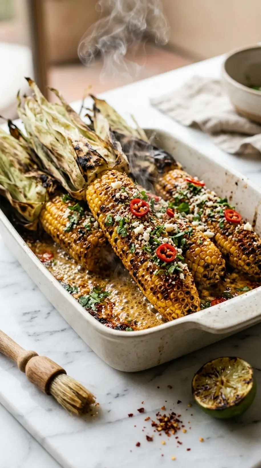 Instructions for grilled corn on the cob party