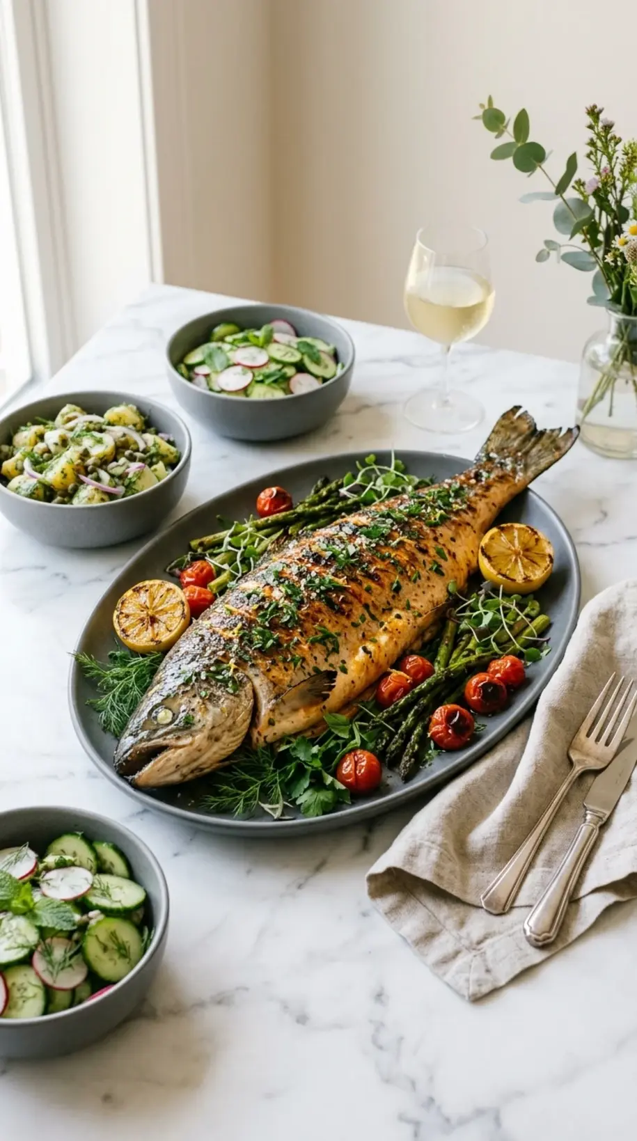 grilled salmon party platter ready to serve