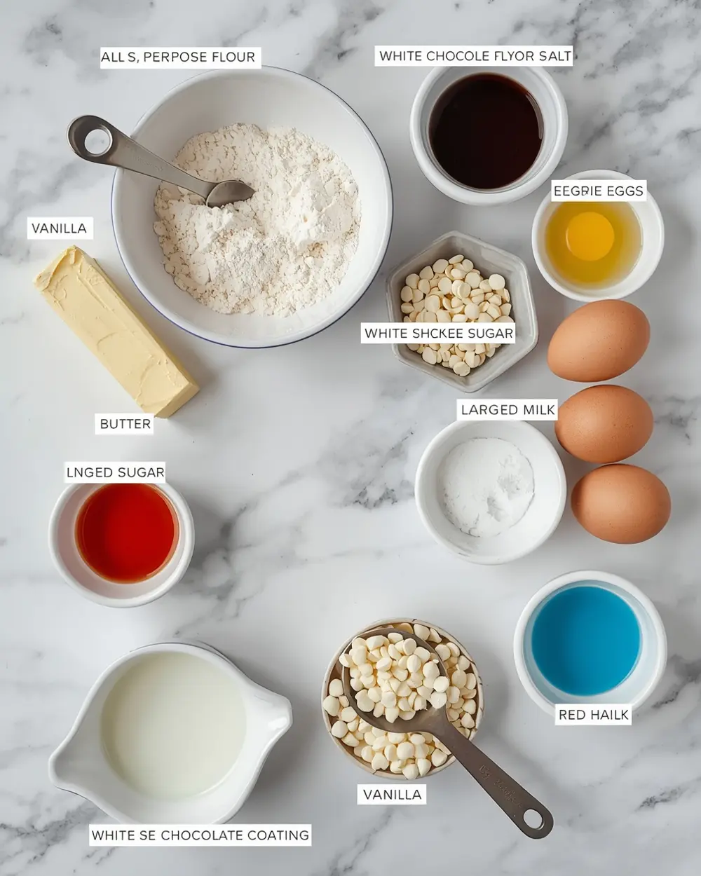 Ingredients for 4th july cake pops sharing