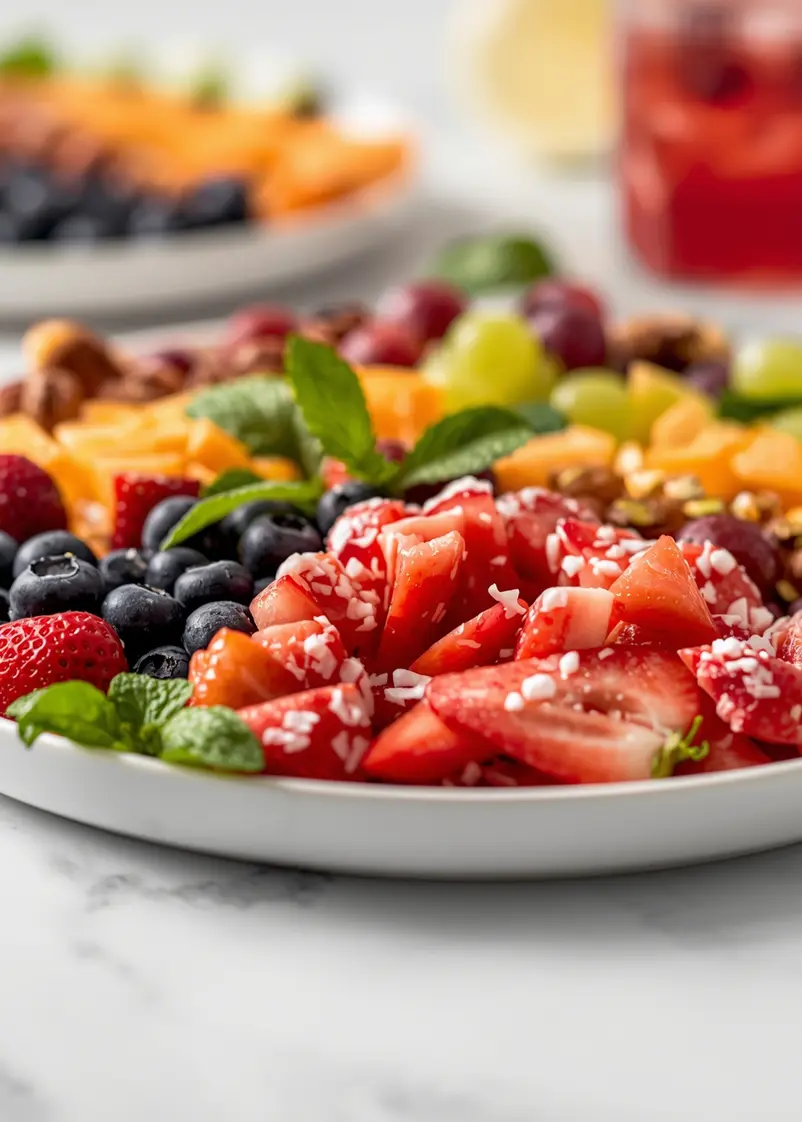 4th july fruit platter crowd ready to serve