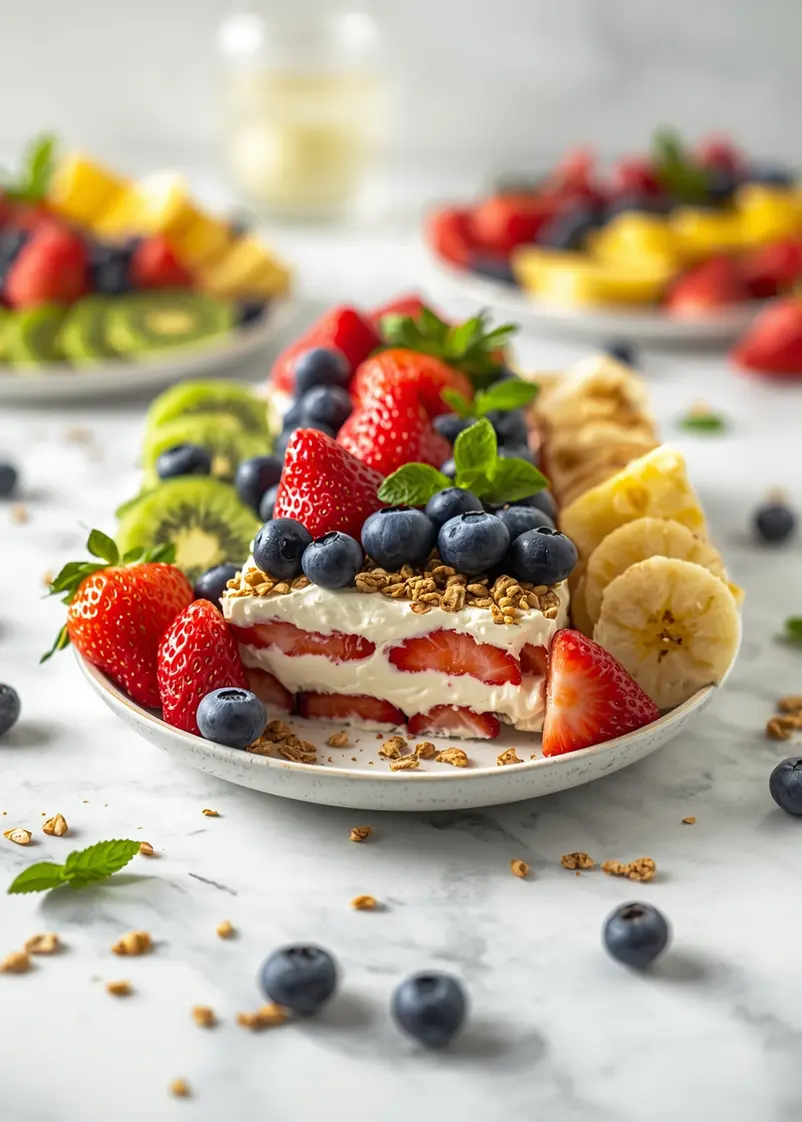 4th july fruit platter crowd ready to serve