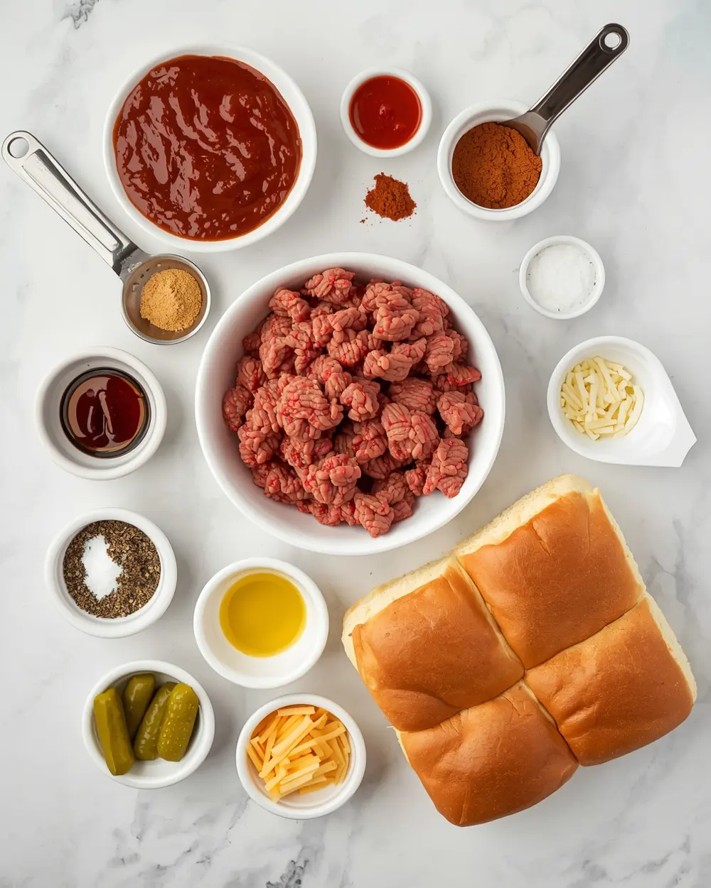 Ingredients for 4th july sliders beef crowd