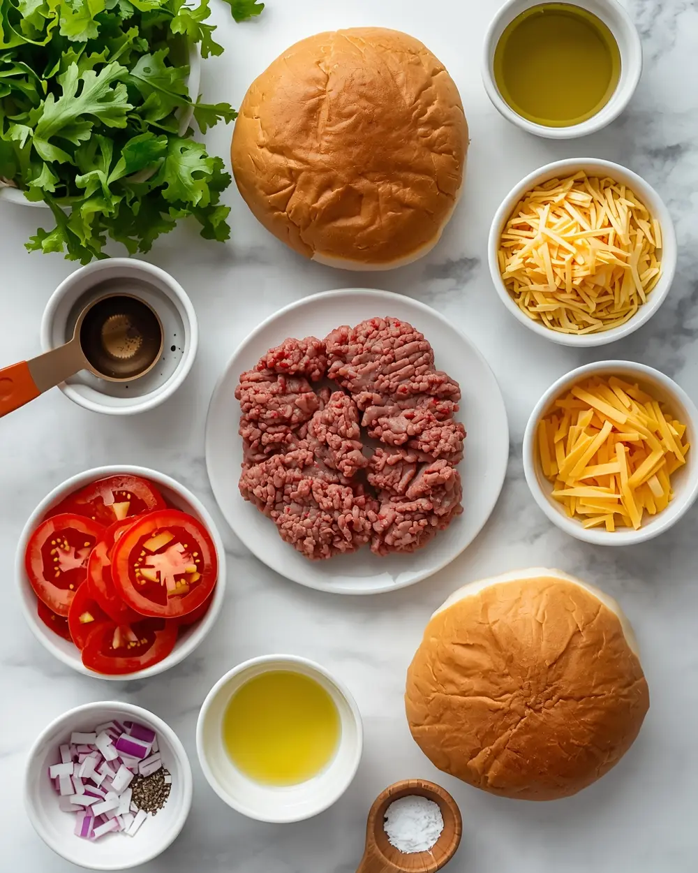 Ingredients for 4th july smash burger cookout