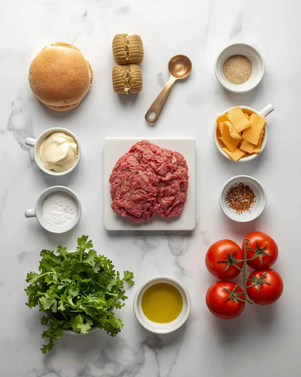 Ingredients for 4th july smash burger cookout