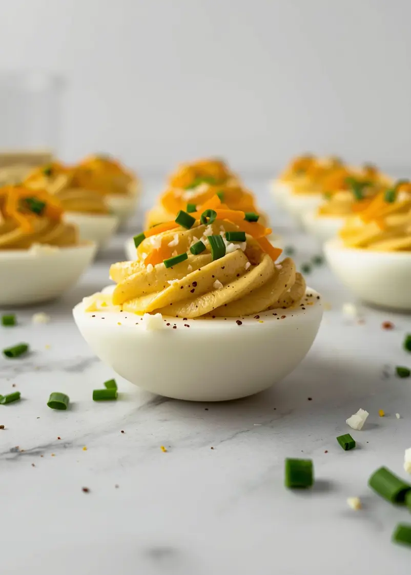 4th of july deviled eggs crowd ready to serve