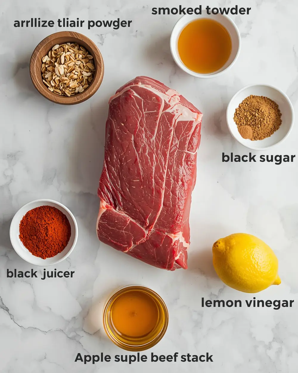 Ingredients for BBQ brisket entertaining