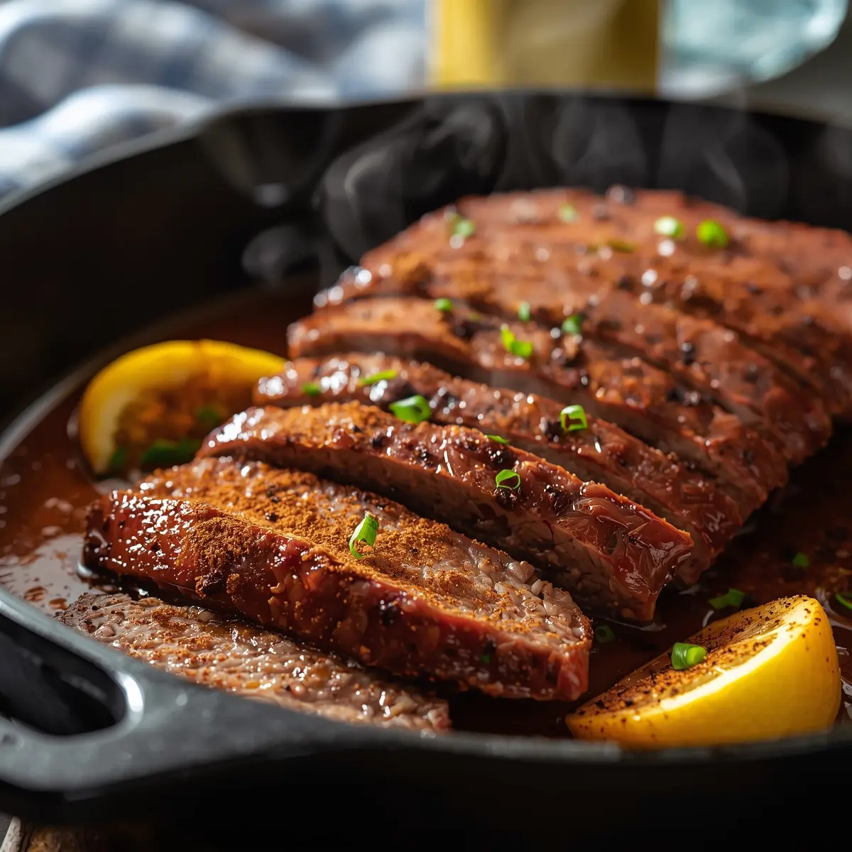 Cooking instructions for BBQ brisket entertaining