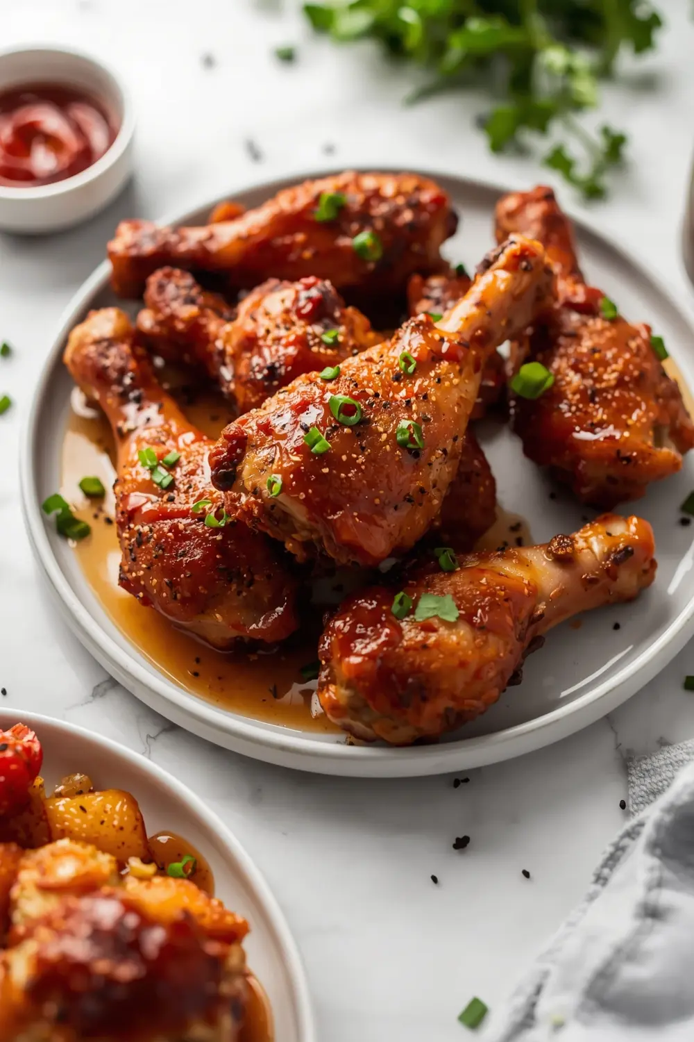 BBQ chicken drumsticks crispy