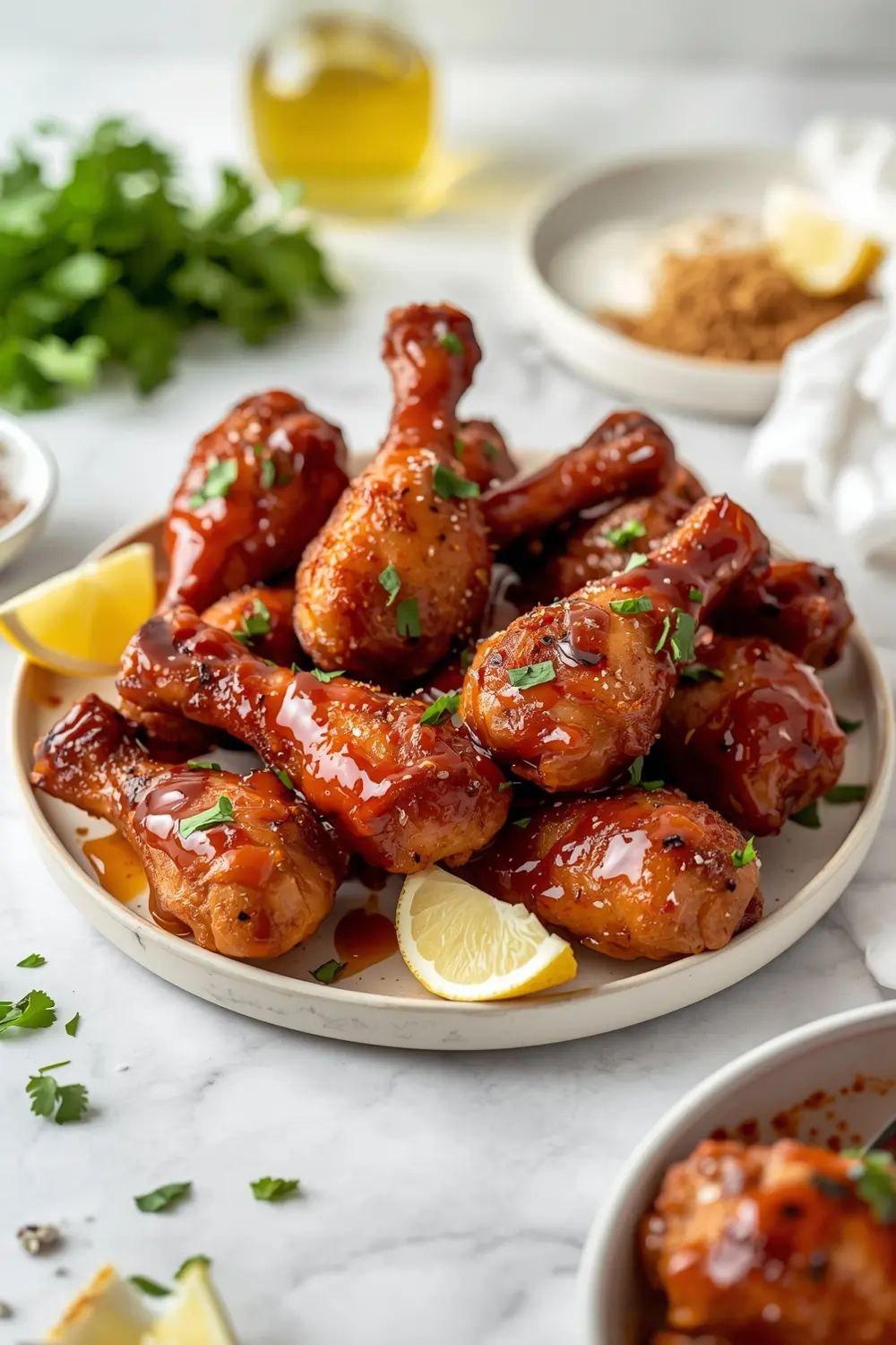 BBQ chicken drumsticks crispy