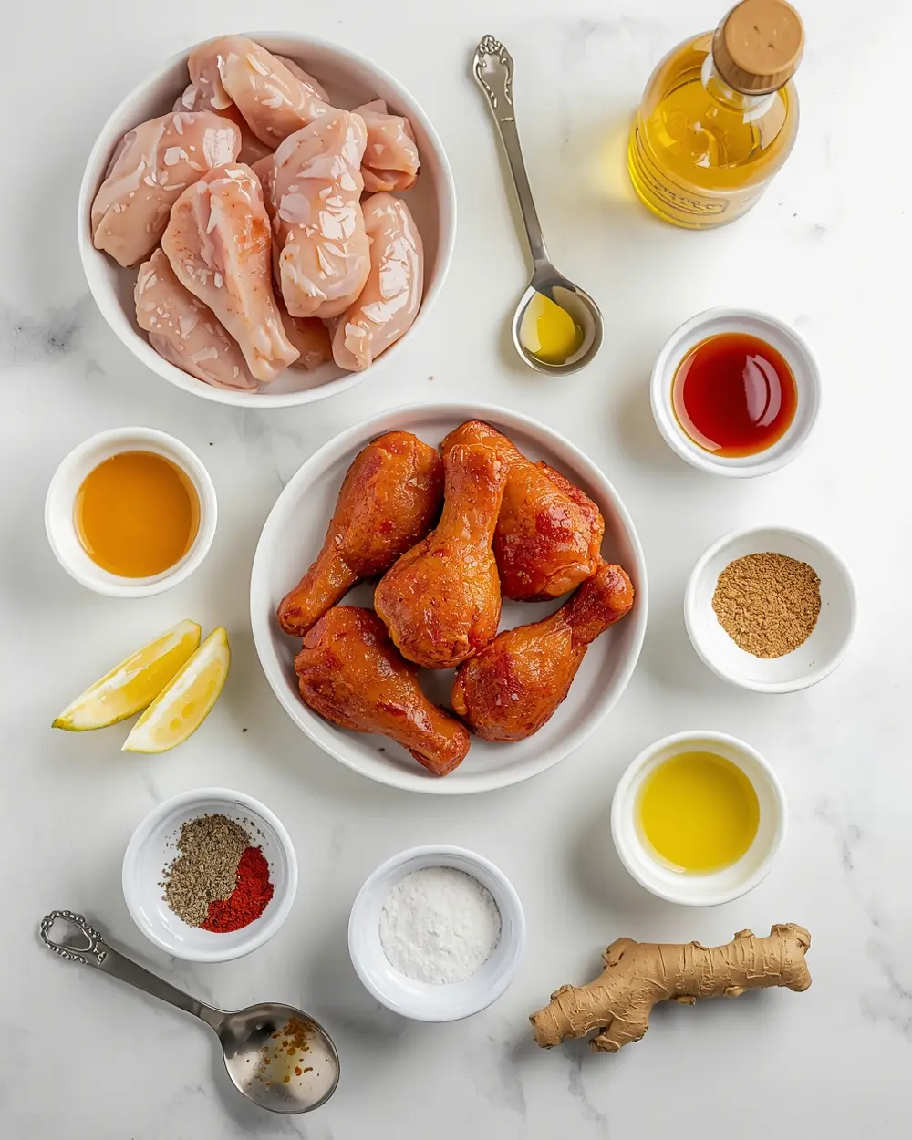 Ingredients for BBQ chicken drumsticks crispy
