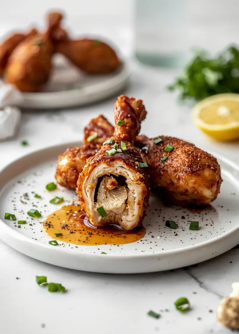 BBQ chicken drumsticks crispy ready to serve
