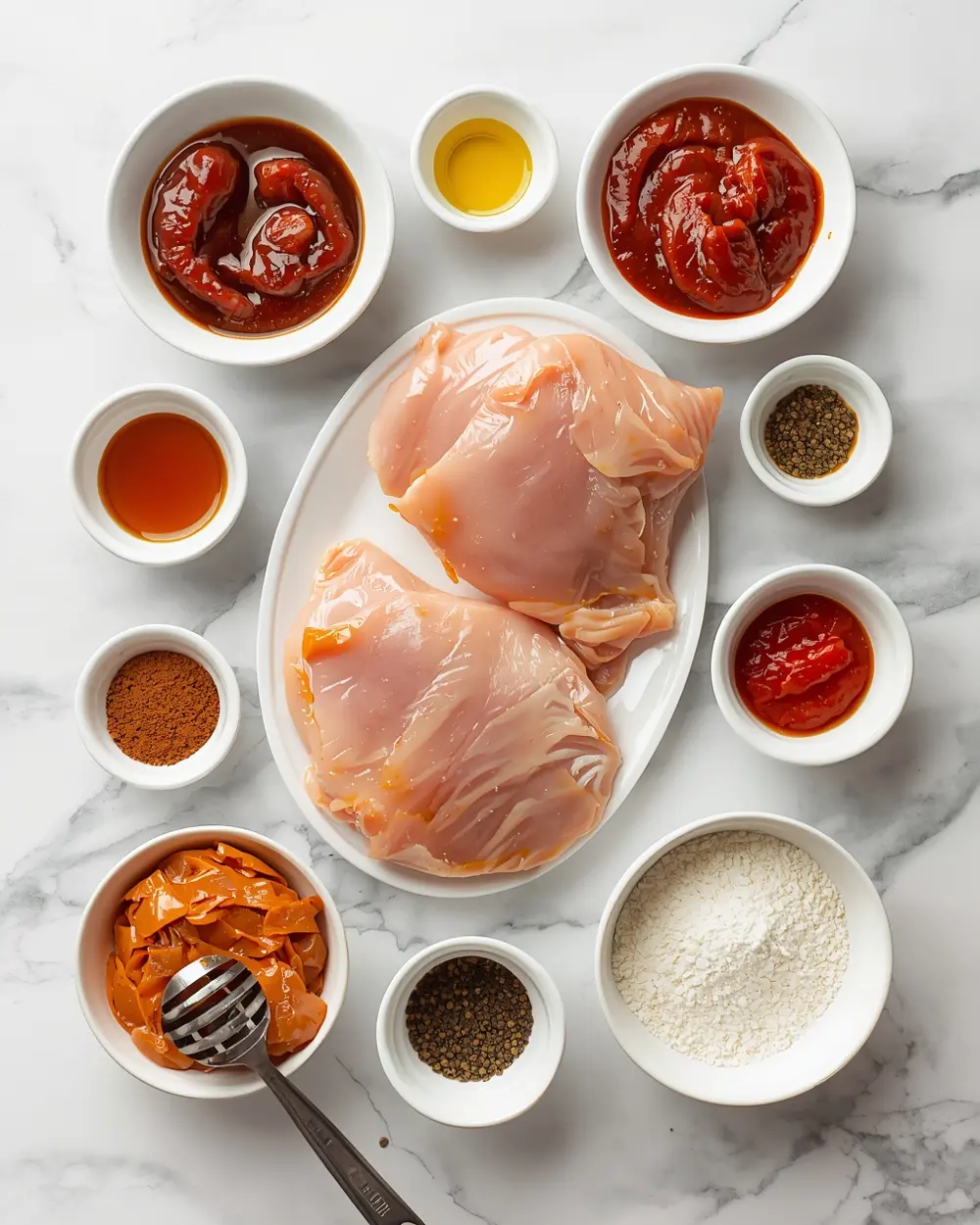 Ingredients for BBQ chicken thighs sticky crowd
