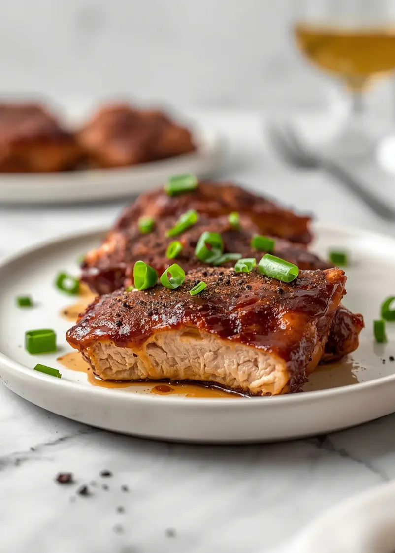 BBQ chicken thighs sticky crowd ready to serve