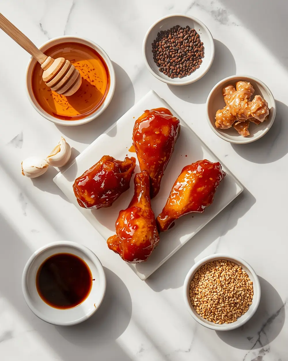 Ingredients for BBQ chicken wings honey