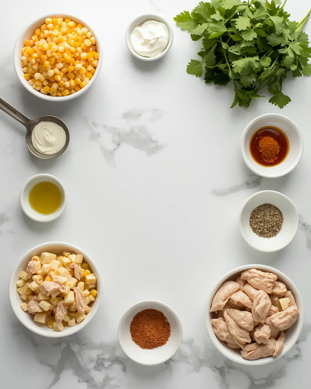 Ingredients for BBQ corn dip party