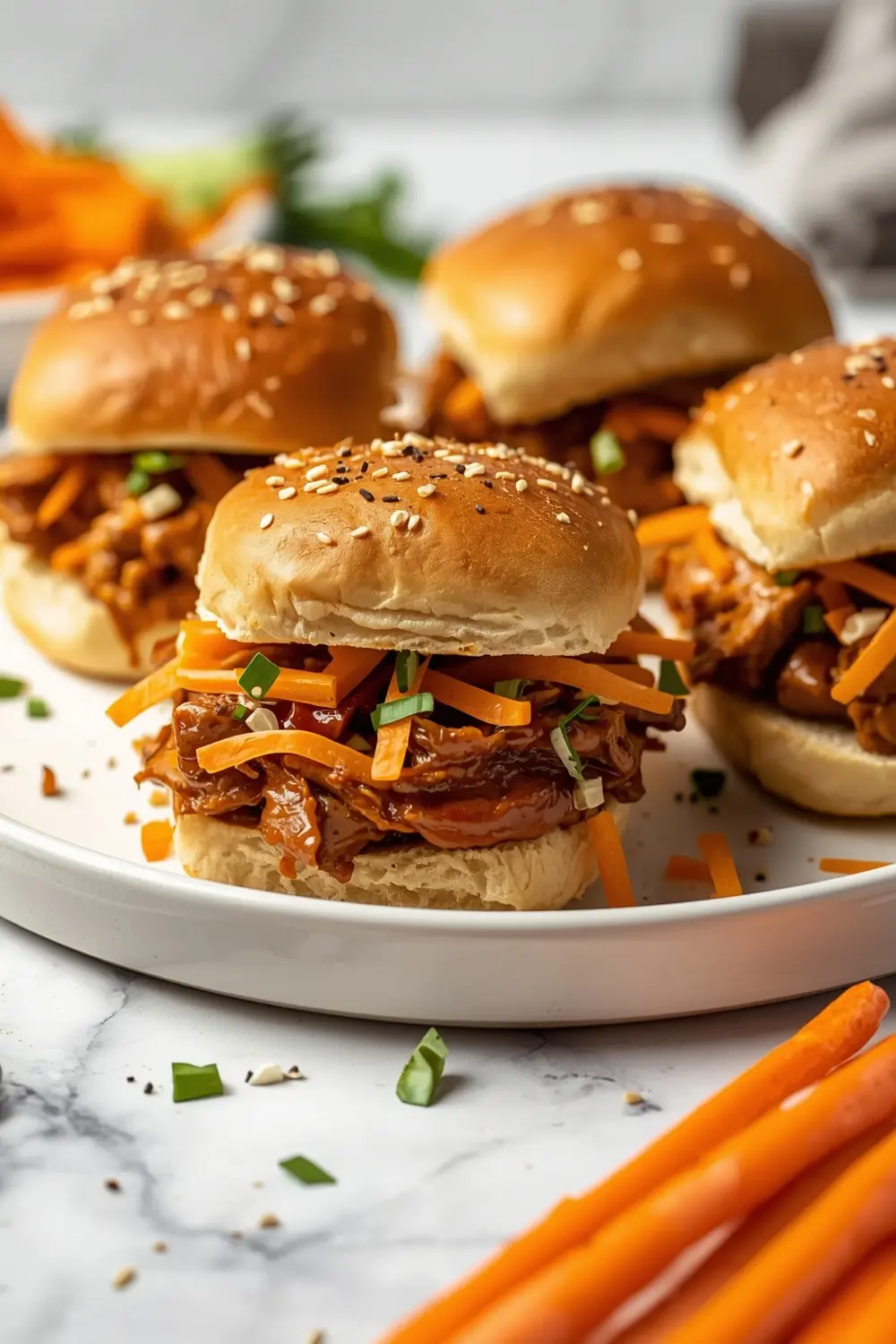 BBQ pulled chicken sandwiches crowd