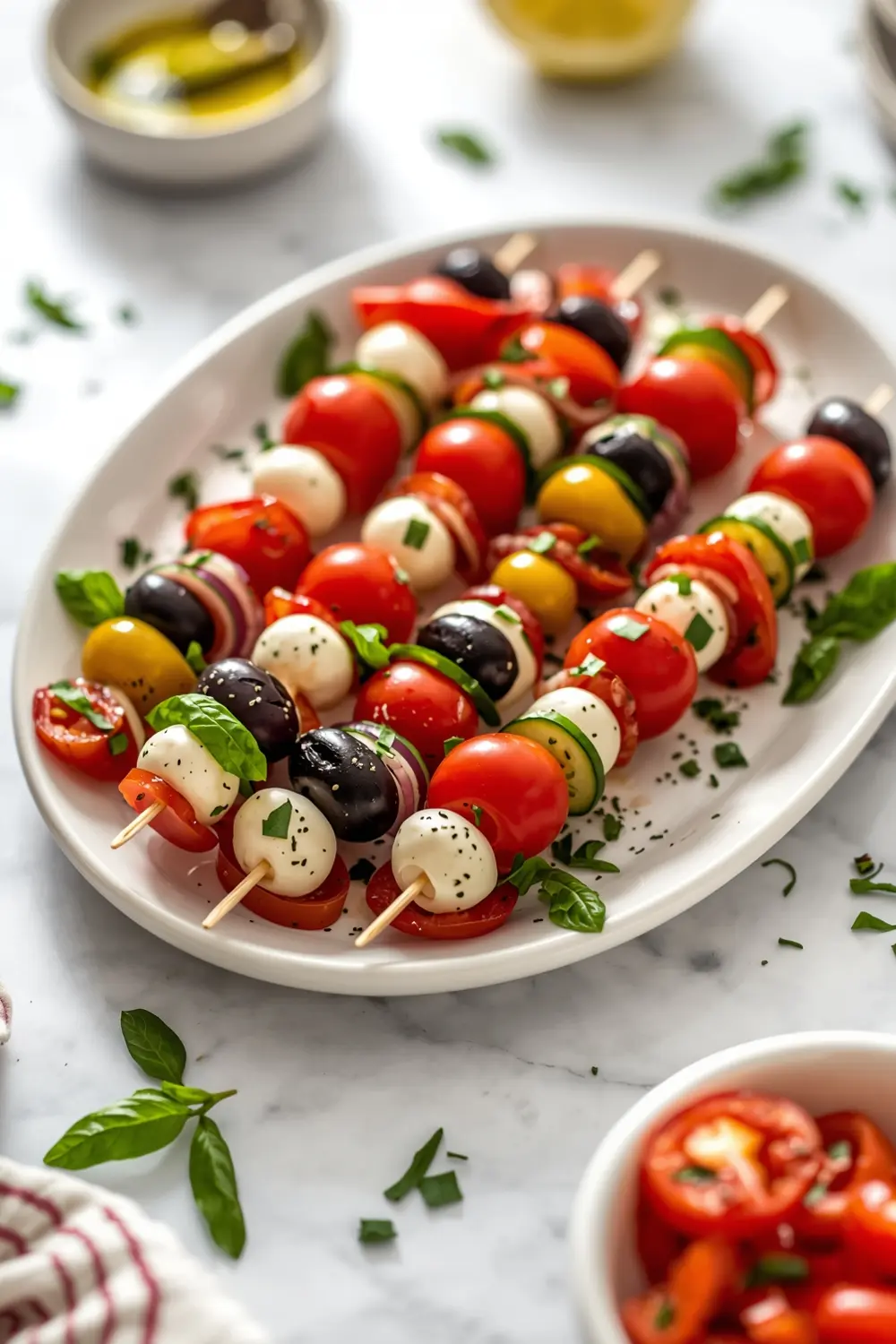 antipasto skewers olives crowd