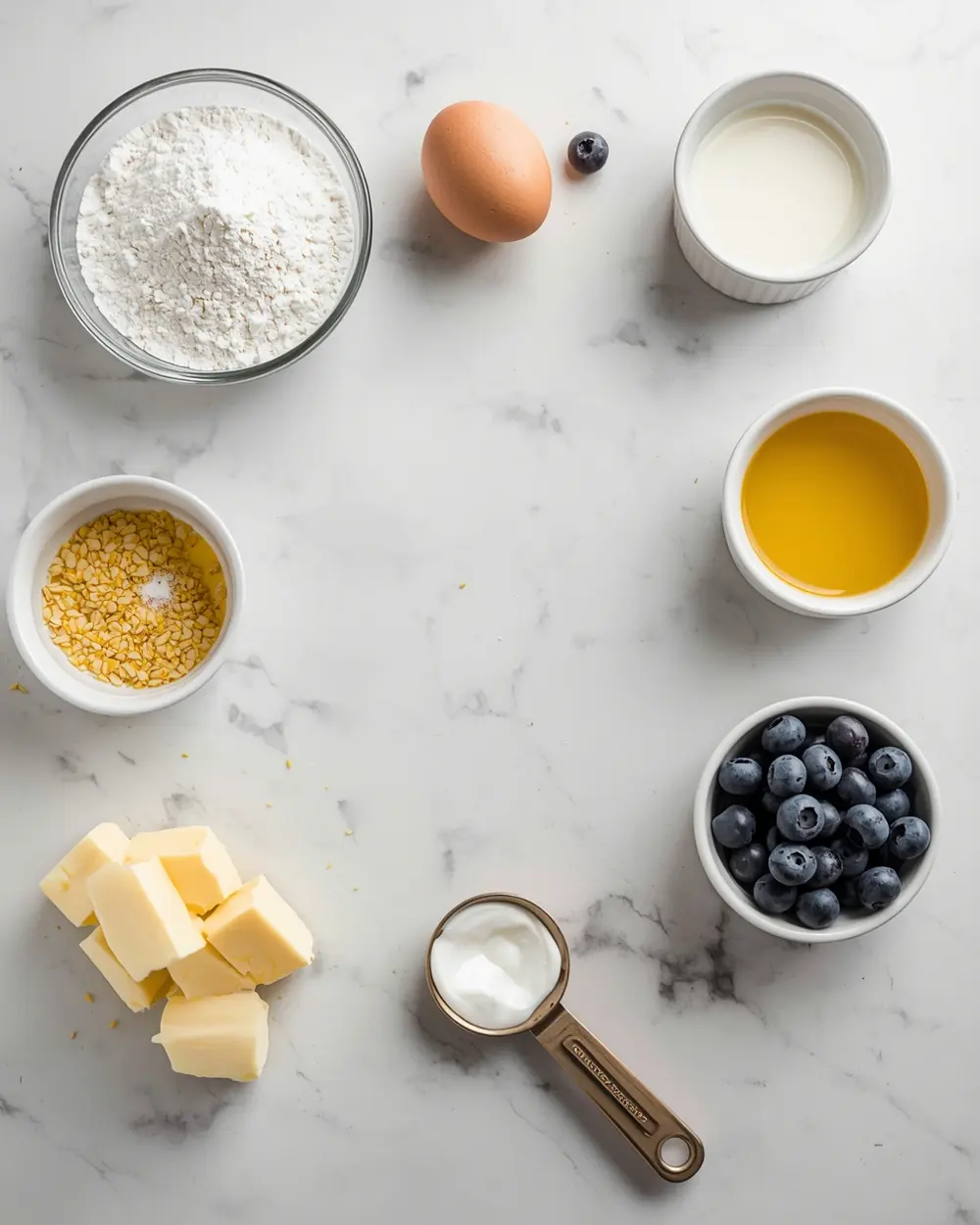 Ingredients for blueberry lemon poke cake crowd