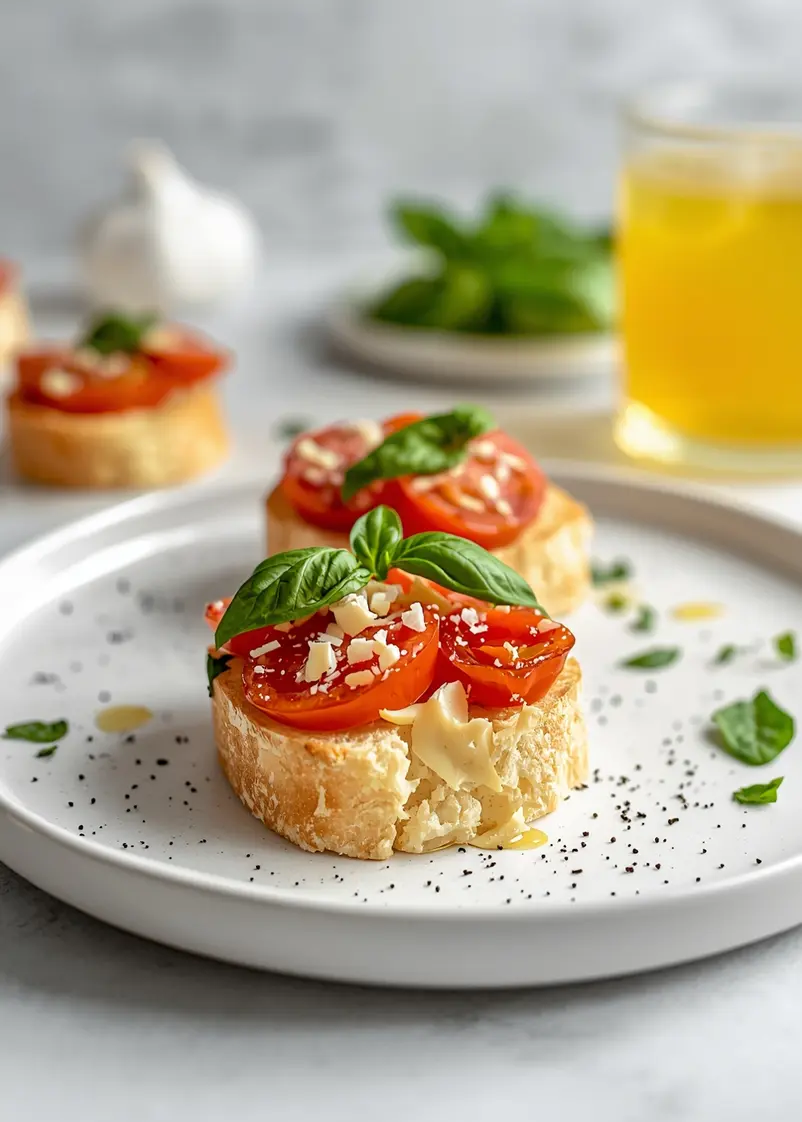 bruschetta tomato basil party ready to serve