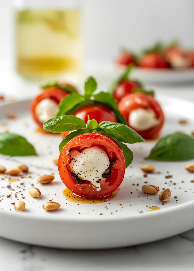 caprese skewers balsamic party recipe ready to serve