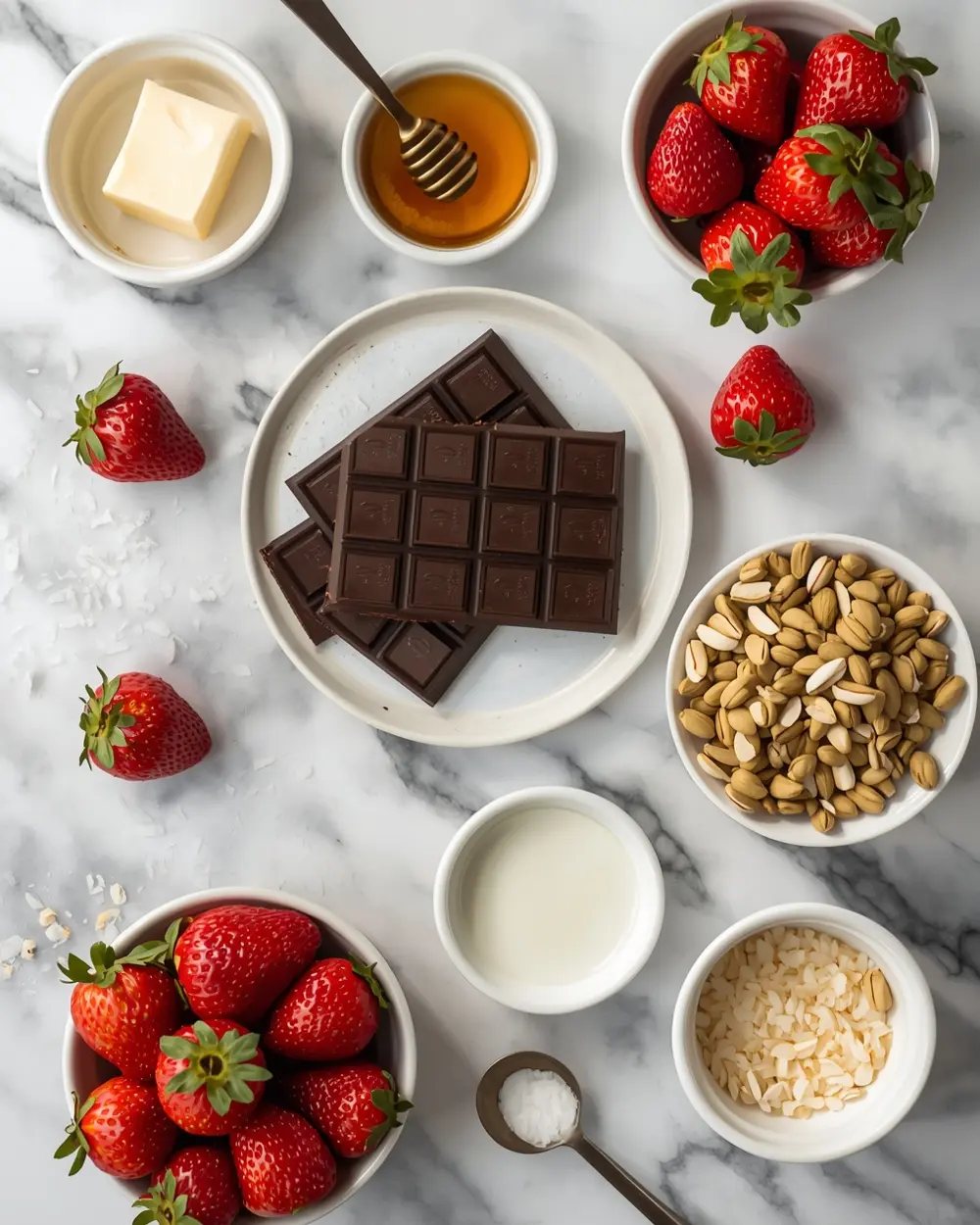 Ingredients for chocolate covered strawberries party