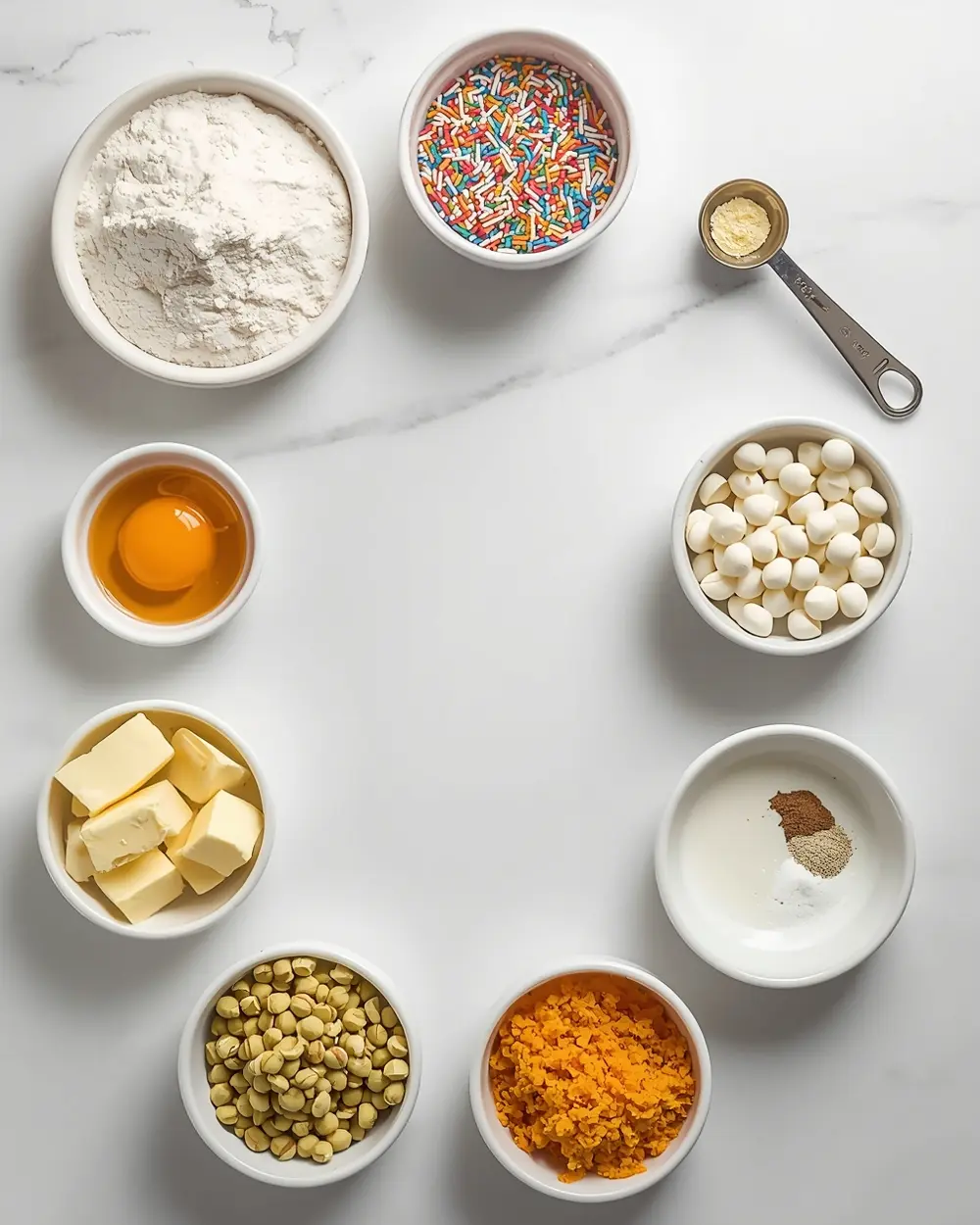 Ingredients for confetti blondies 4th july sharing