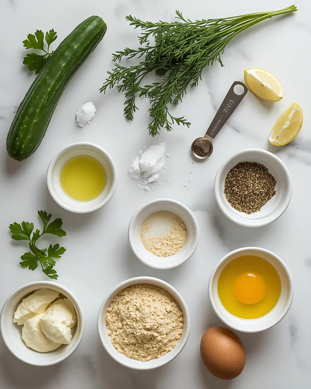 Ingredients for cucumber bites cream cheese party