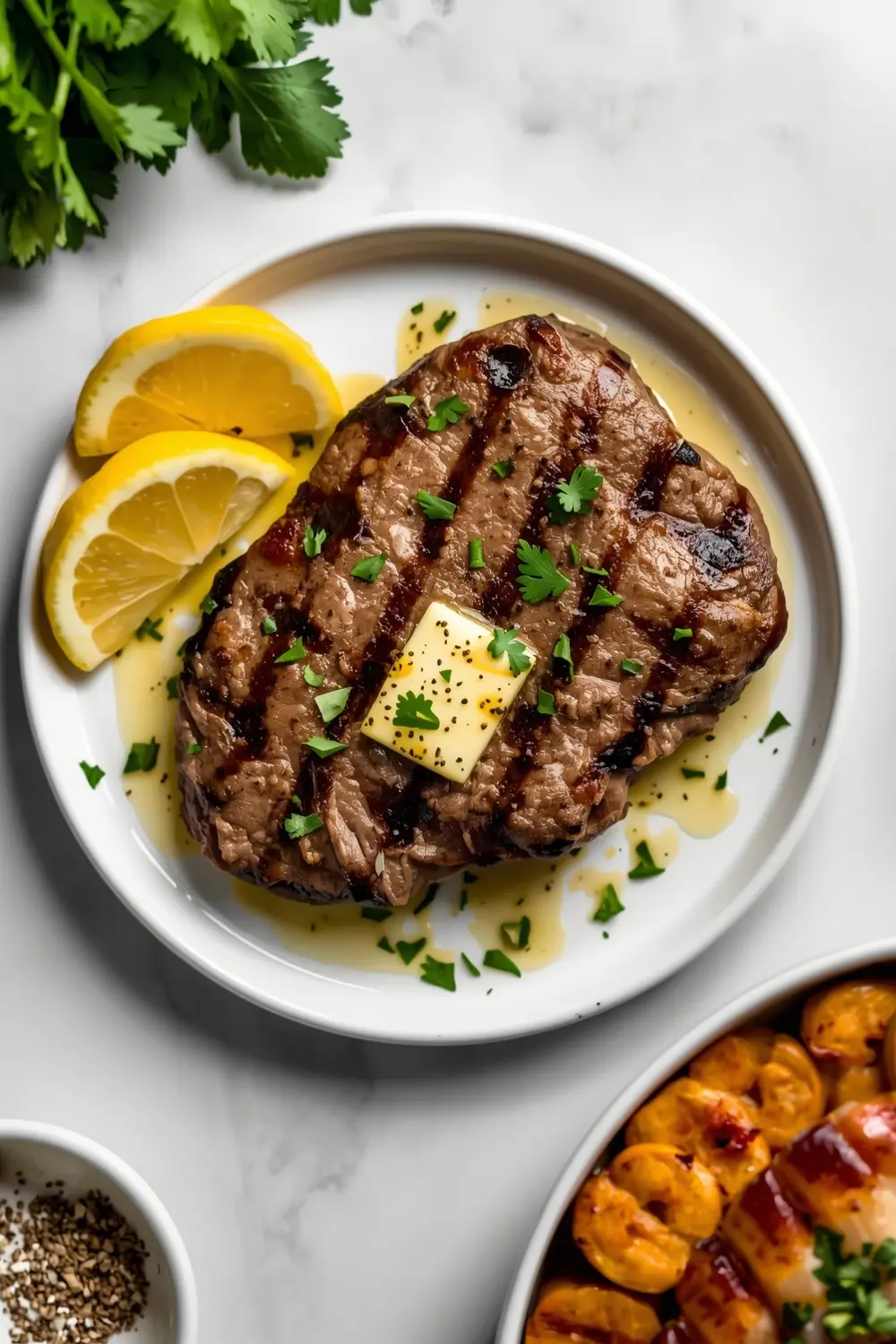 garlic butter grilled steak crowd