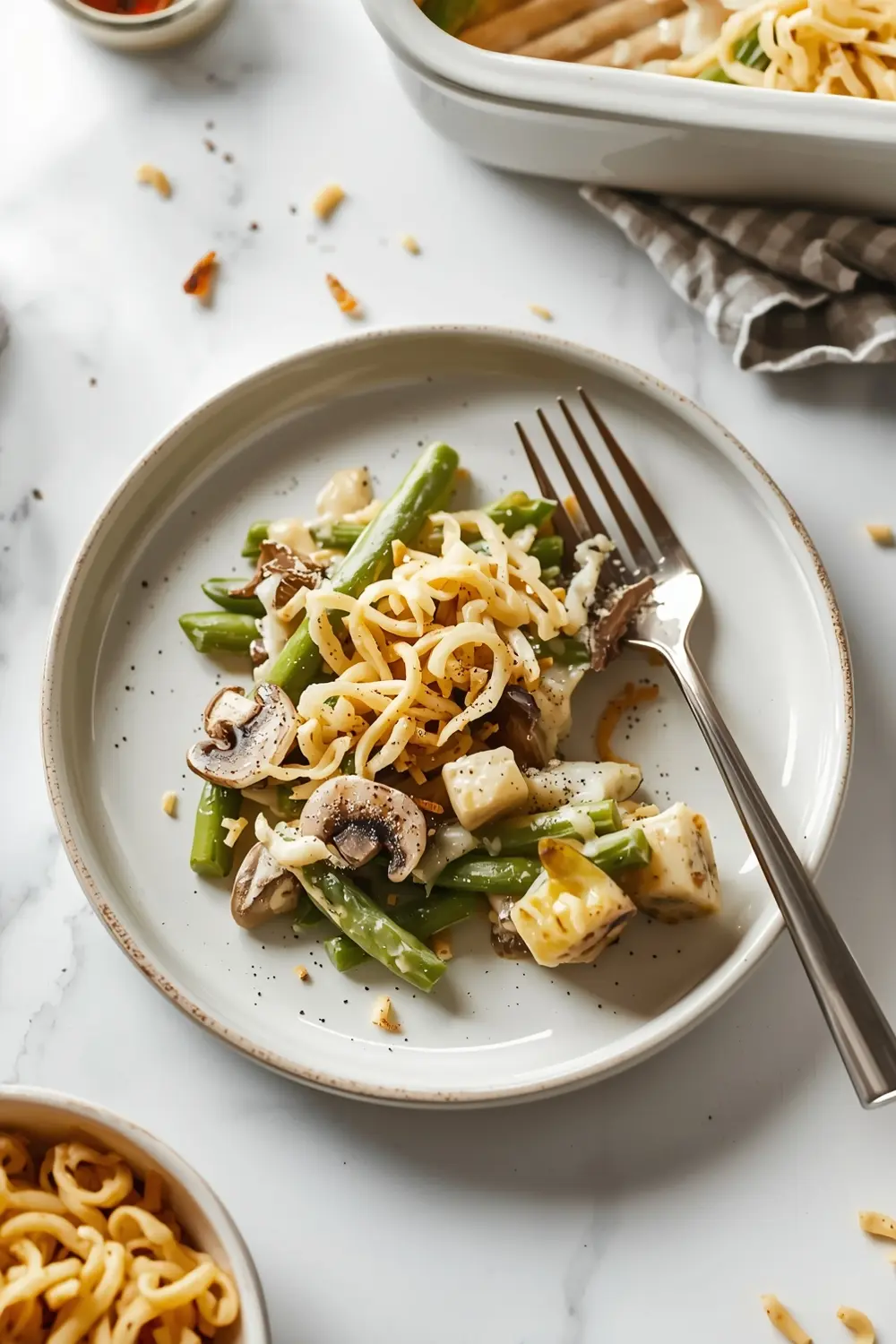 green bean casserole Thanksgiving sharing