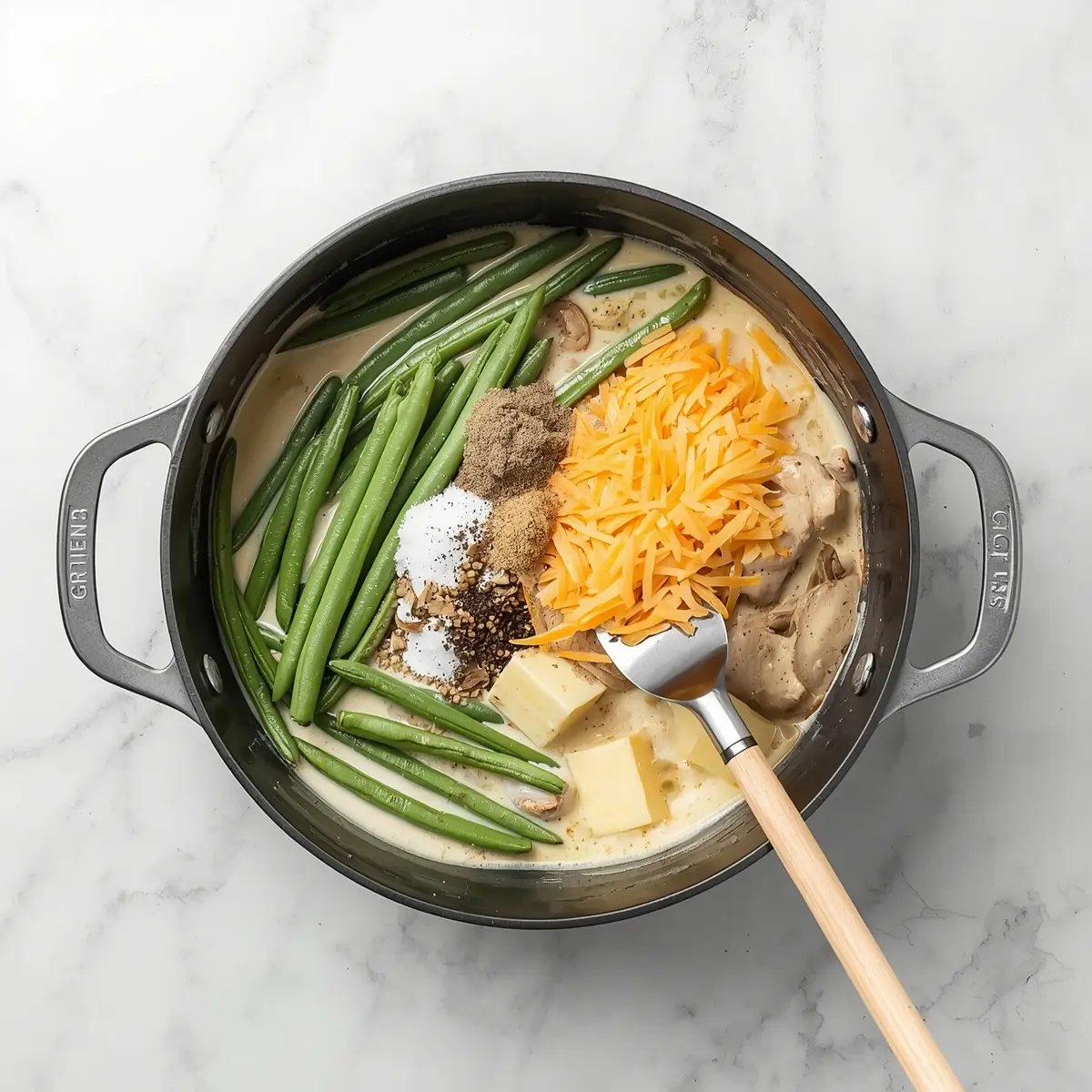 Cooking instructions for green bean casserole Thanksgiving sharing