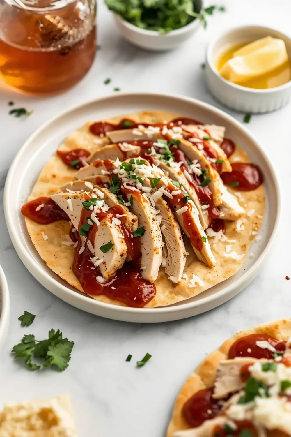 grilled BBQ chicken flatbread party