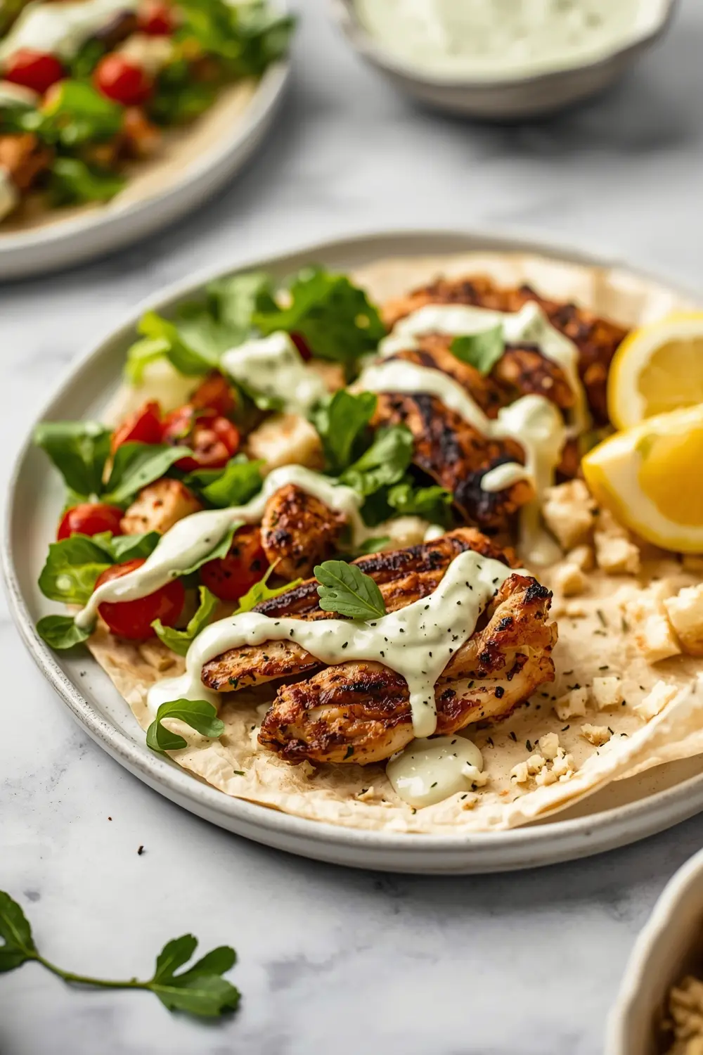 grilled chicken Caesar wraps crowd