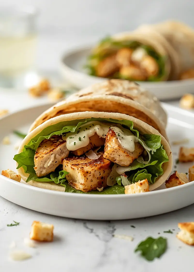 grilled chicken Caesar wraps crowd ready to serve