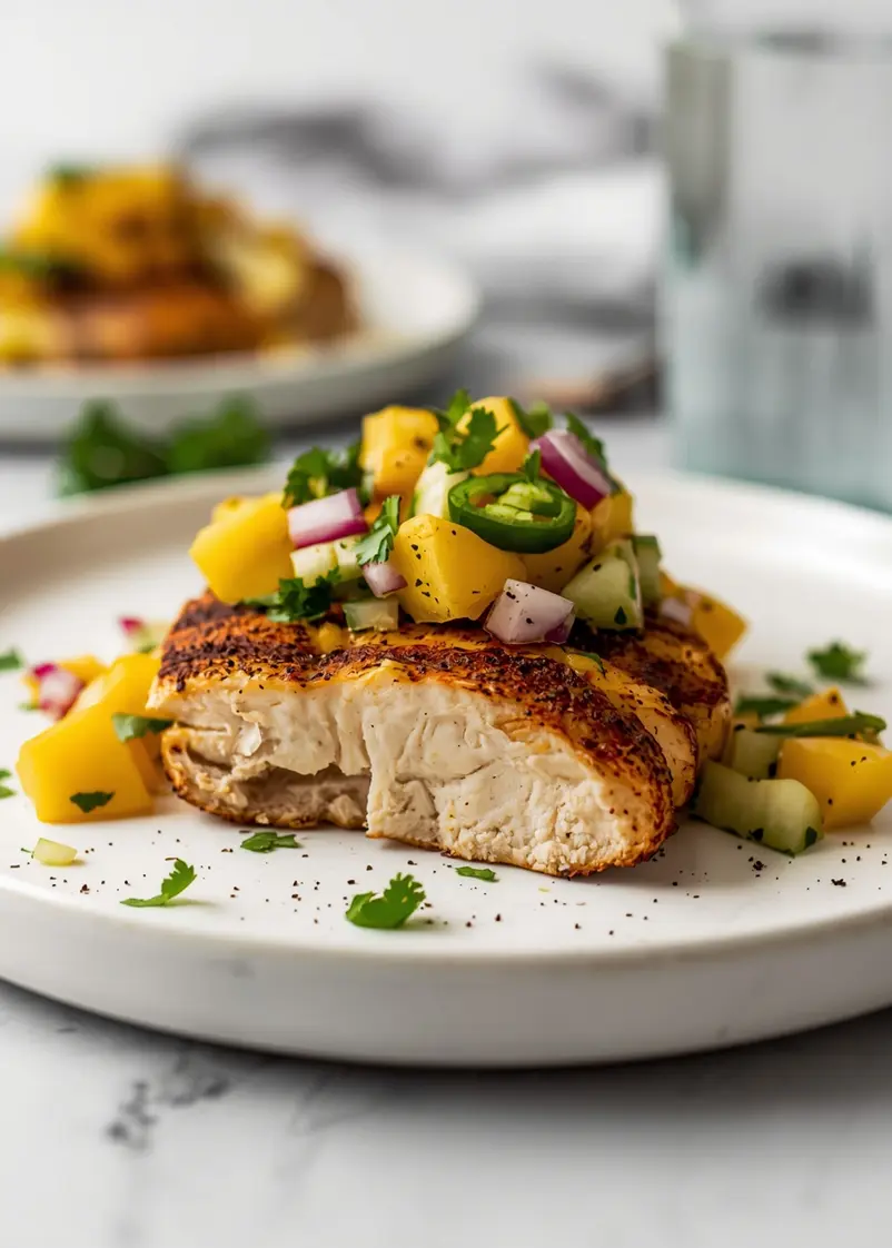 grilled chicken mango salsa ready to serve