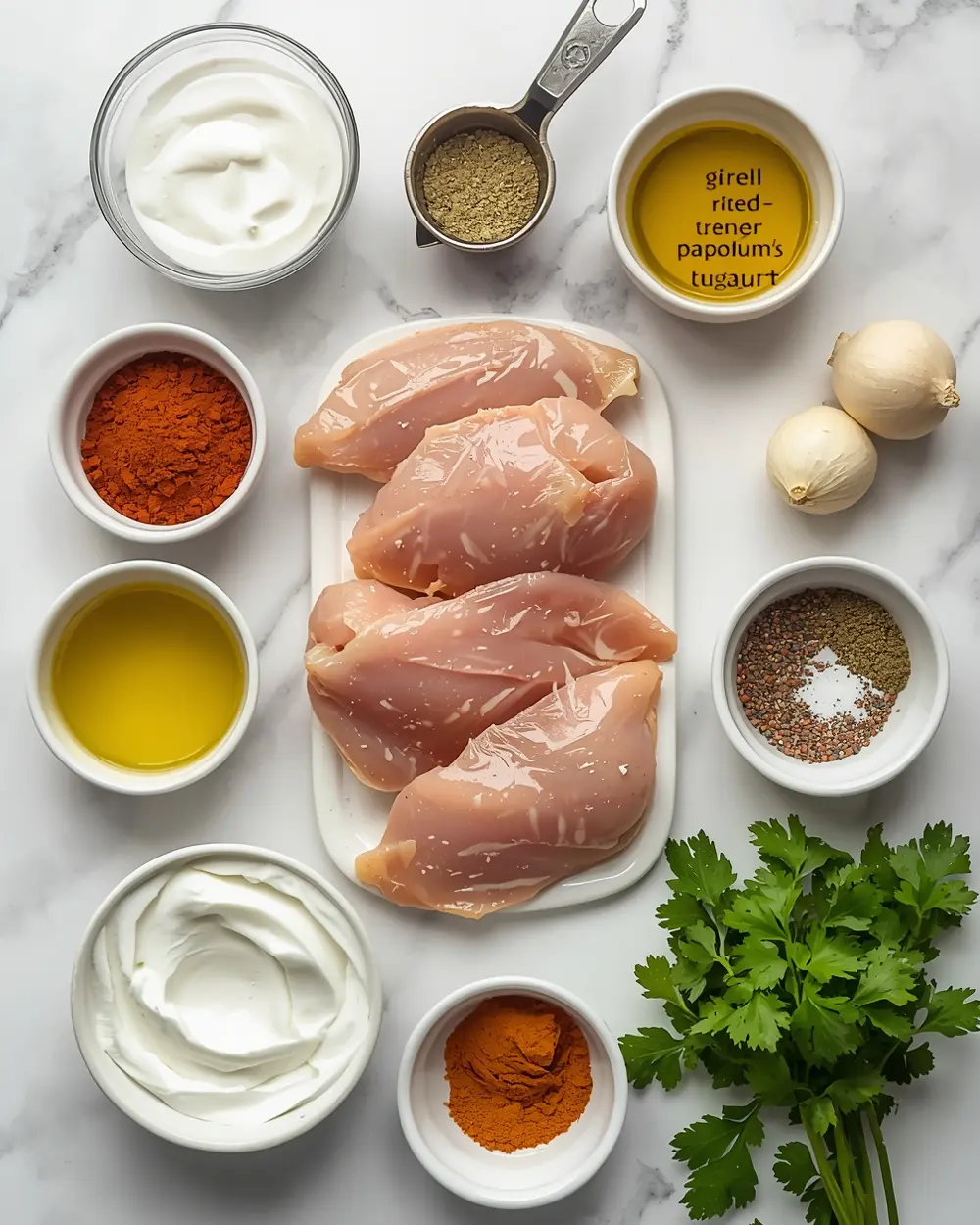 Ingredients for grilled chicken shawarma crowd recipe