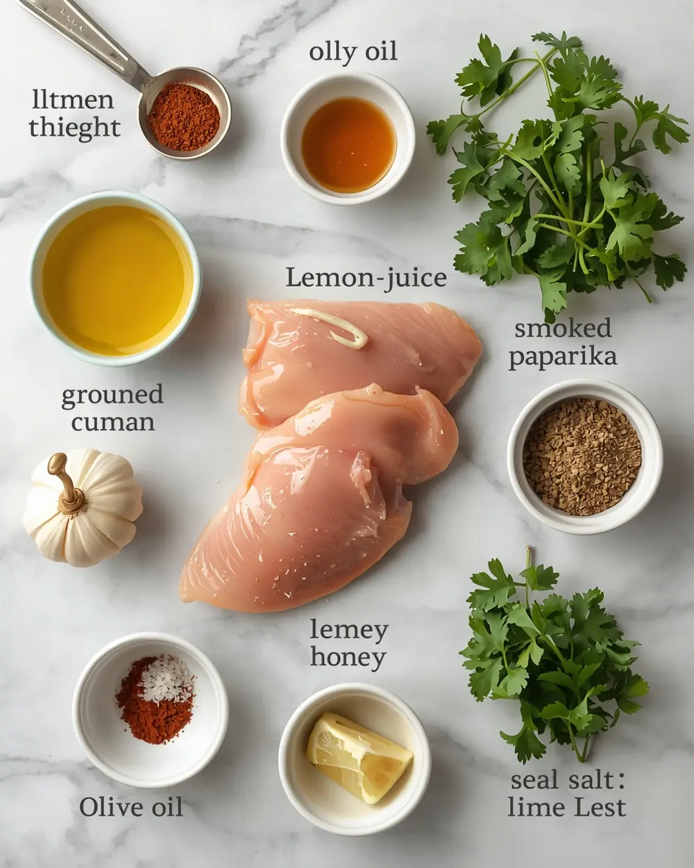 Ingredients for grilled chicken thigh marinade crowd