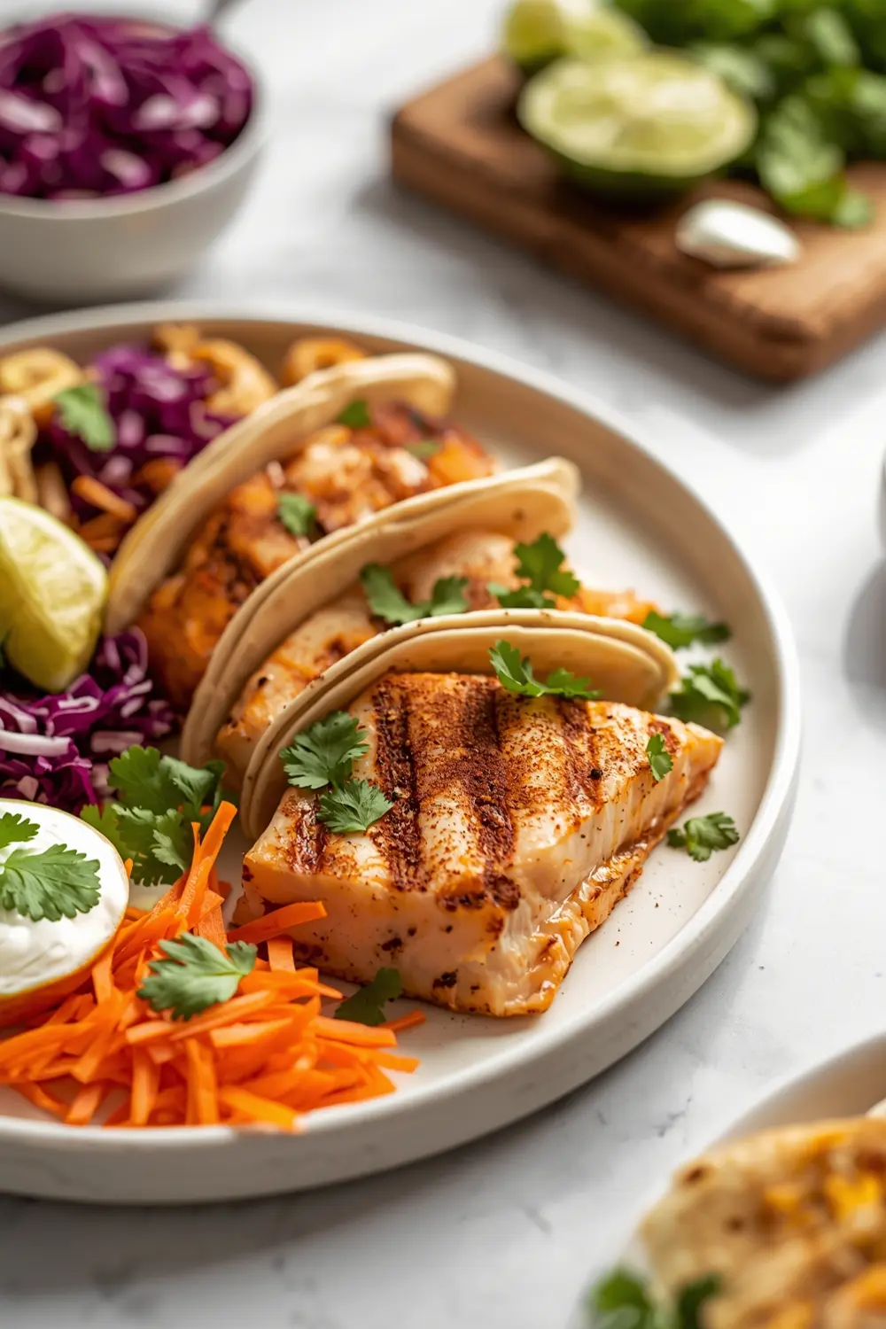 grilled fish tacos party platter