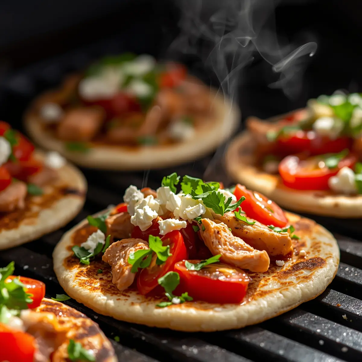 Cooking instructions for grilled flatbread party appetizer