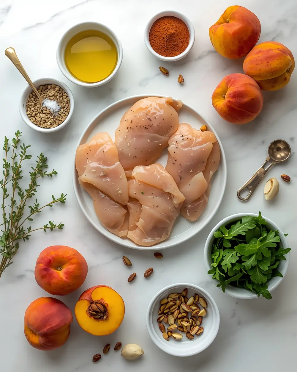 Ingredients for grilled peach chicken entertaining