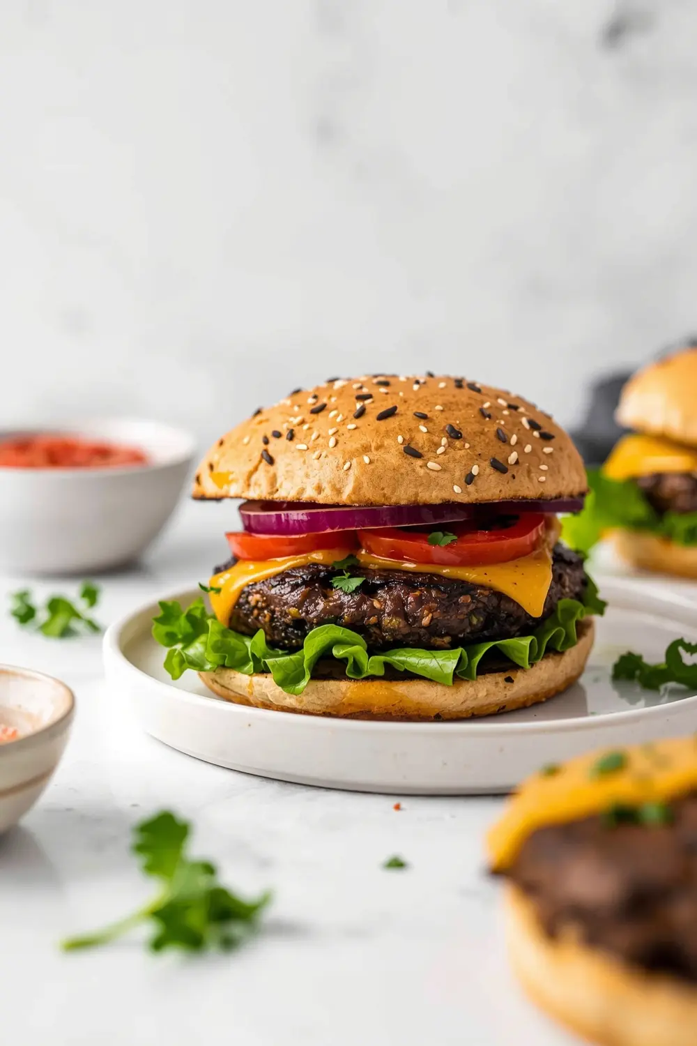 grilled portobello burger crowd