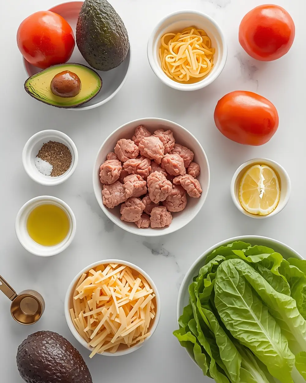 Ingredients for grilled turkey burger crowd