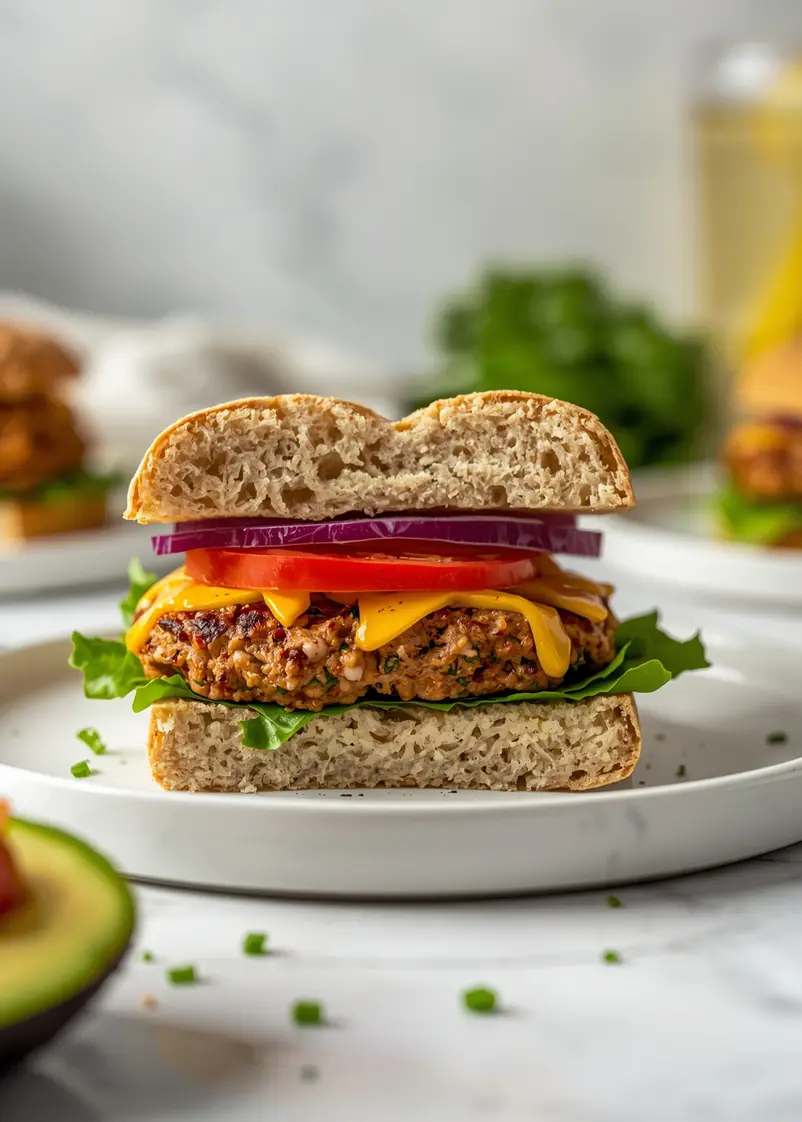 grilled turkey burger crowd ready to serve