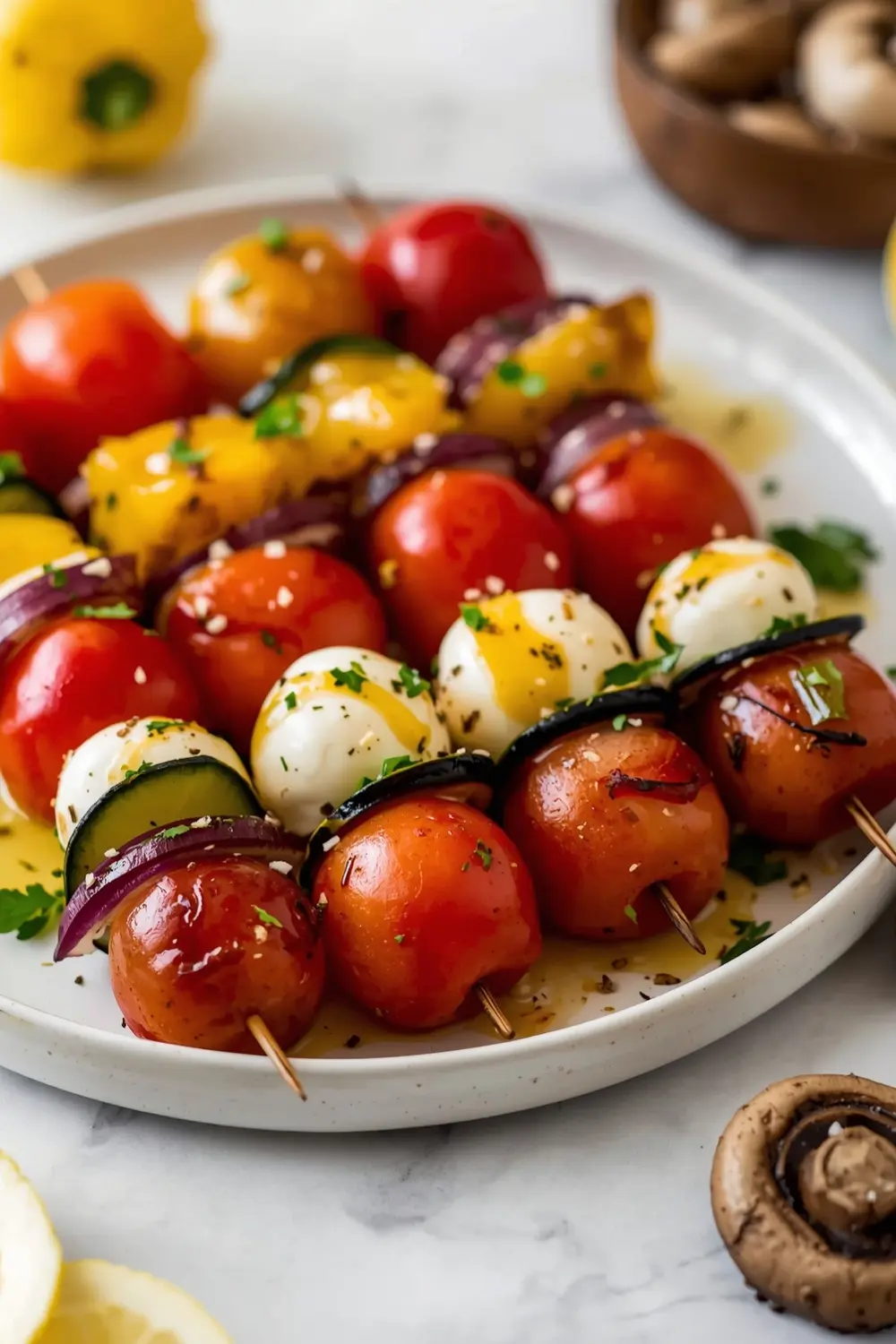 grilled veggie kabobs colorful