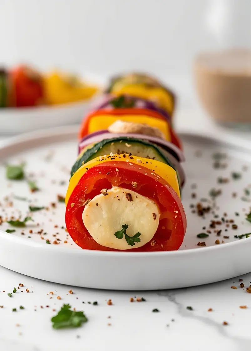 grilled veggie kabobs colorful ready to serve