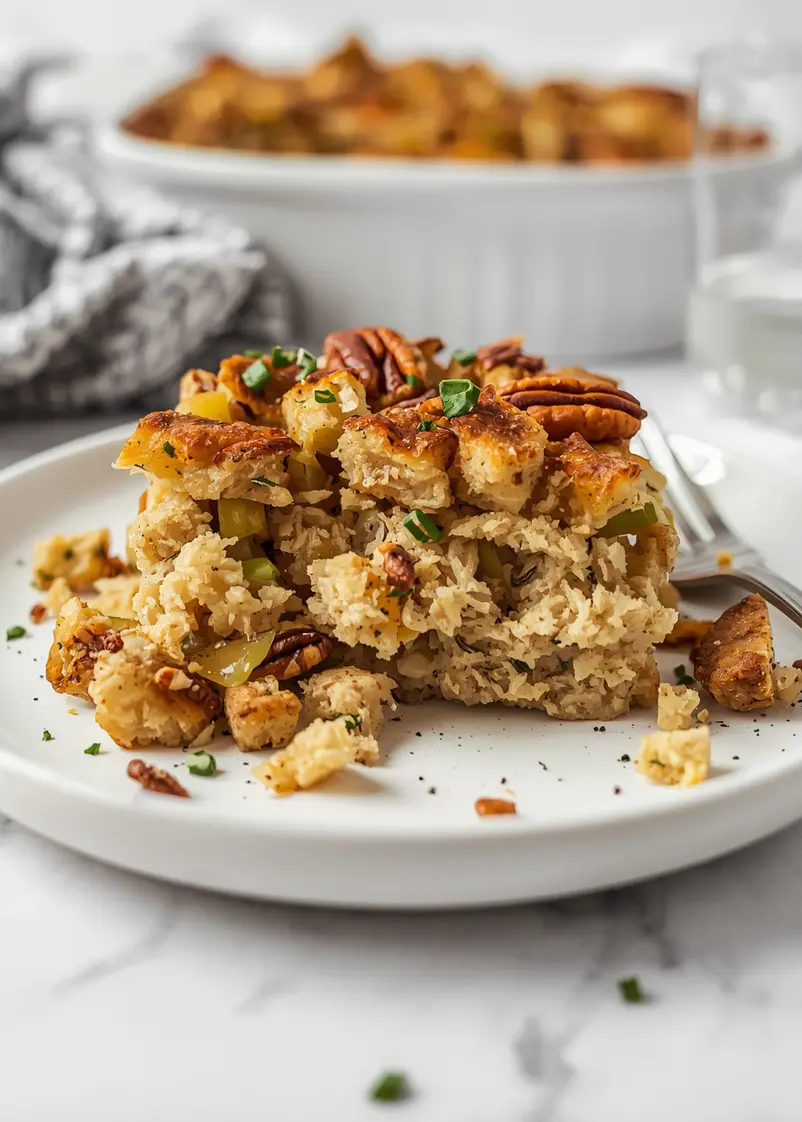 homemade stuffing Thanksgiving crowd ready to serve