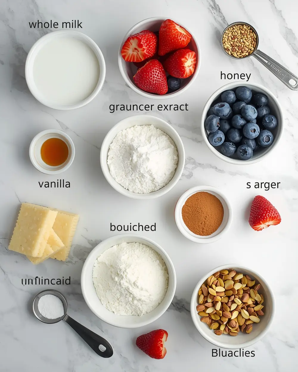 Ingredients for ice cream sandwiches 4th july
