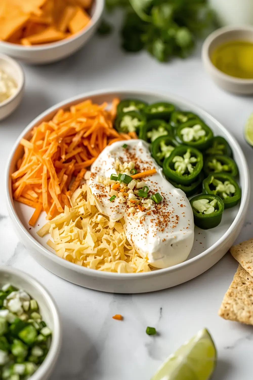 jalapeño popper dip sharing