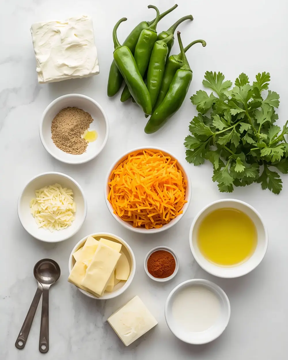 Ingredients for jalapeño popper dip sharing