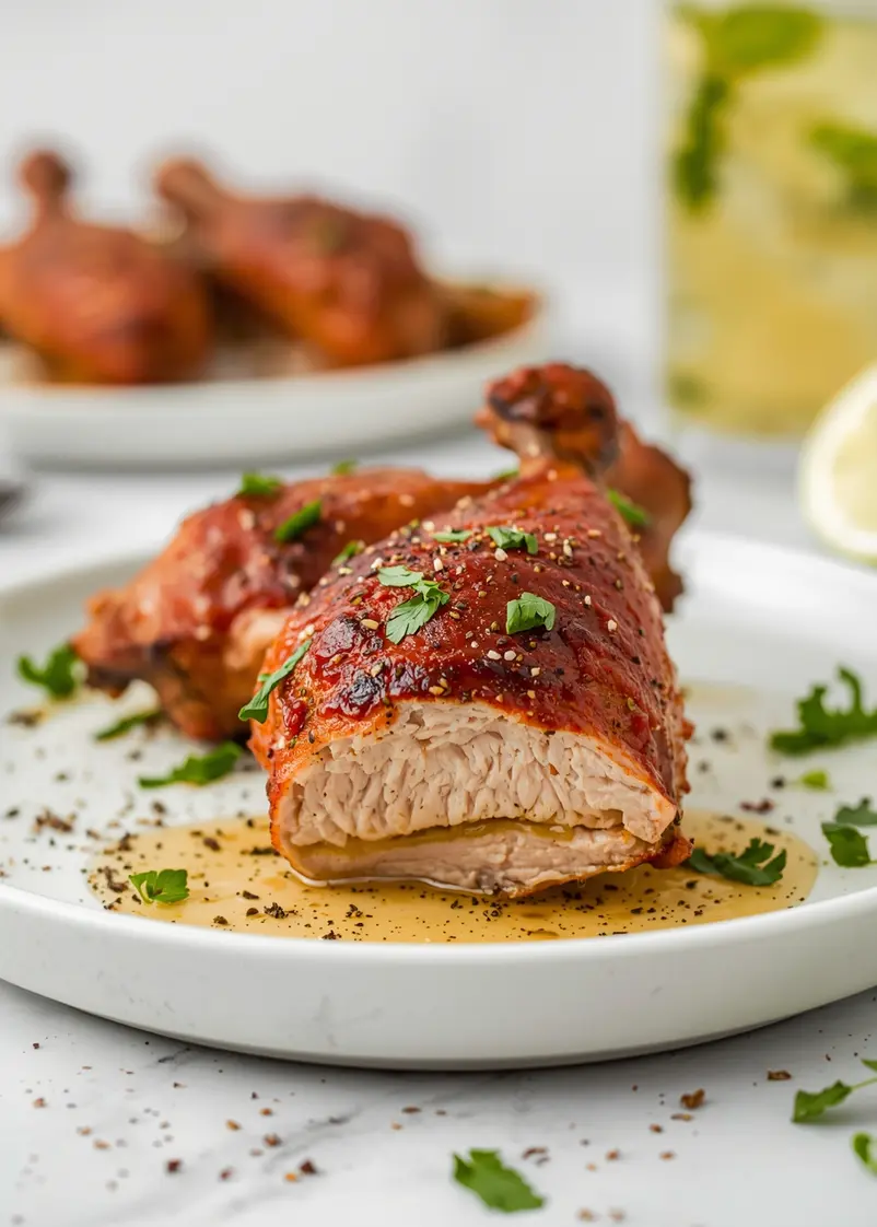 jerk chicken drumsticks smoky crowd ready to serve